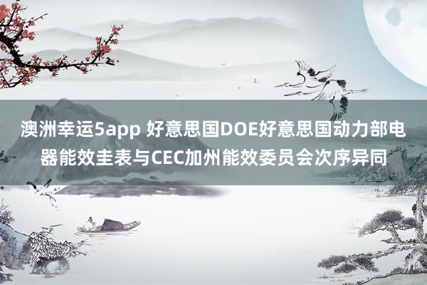 澳洲幸运5app 好意思国DOE好意思国动力部电器能效圭表与CEC加州能效委员会次序异同
