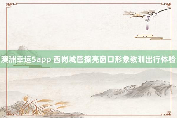 澳洲幸运5app 西岗城管擦亮窗口形象教训出行体验