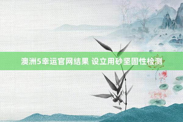 澳洲5幸运官网结果 设立用砂坚固性检测