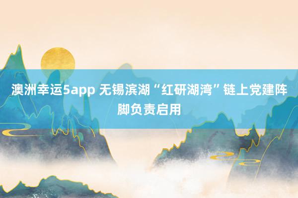 澳洲幸运5app 无锡滨湖“红研湖湾”链上党建阵脚负责启用
