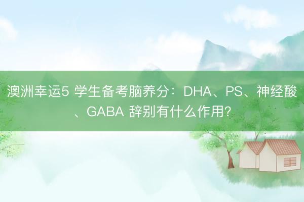 澳洲幸运5 学生备考脑养分：DHA、PS、神经酸、GABA 辞别有什么作用？