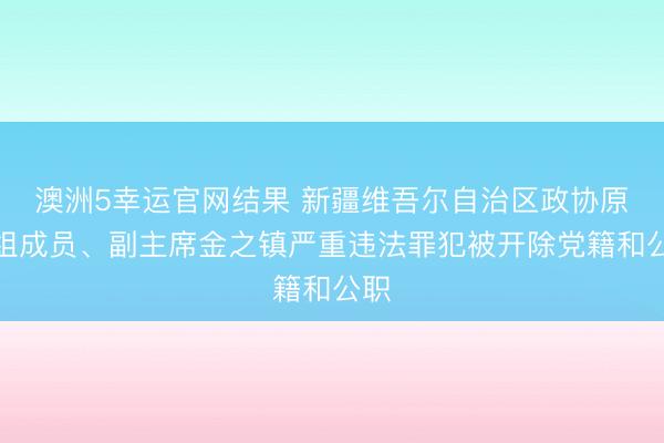 澳洲5幸运官网结果 新疆维吾尔自治区政协原党组成员、副主席金之镇严重违法罪犯被开除党籍和公职